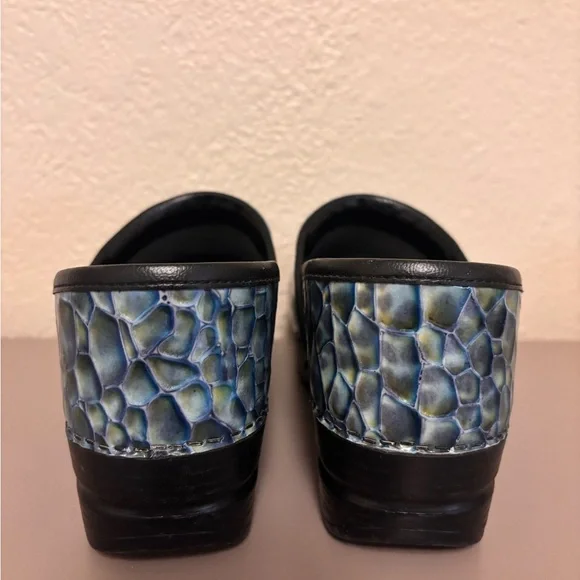 Dansko Blue Patterned Clogs - Picture 4 of 6